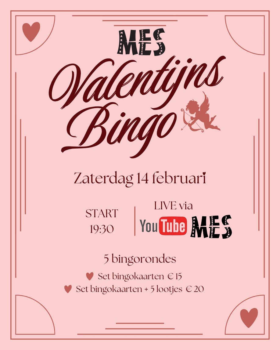Zaterdag 14 februari 2026 : Valentijns Bingo